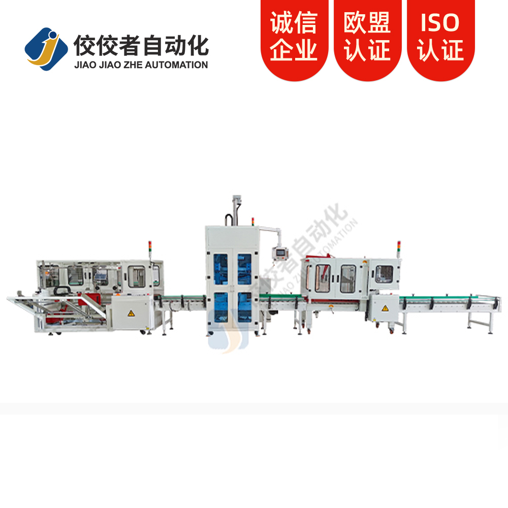 立式開(kāi)箱+側(cè)式裝箱、封箱、捆扎